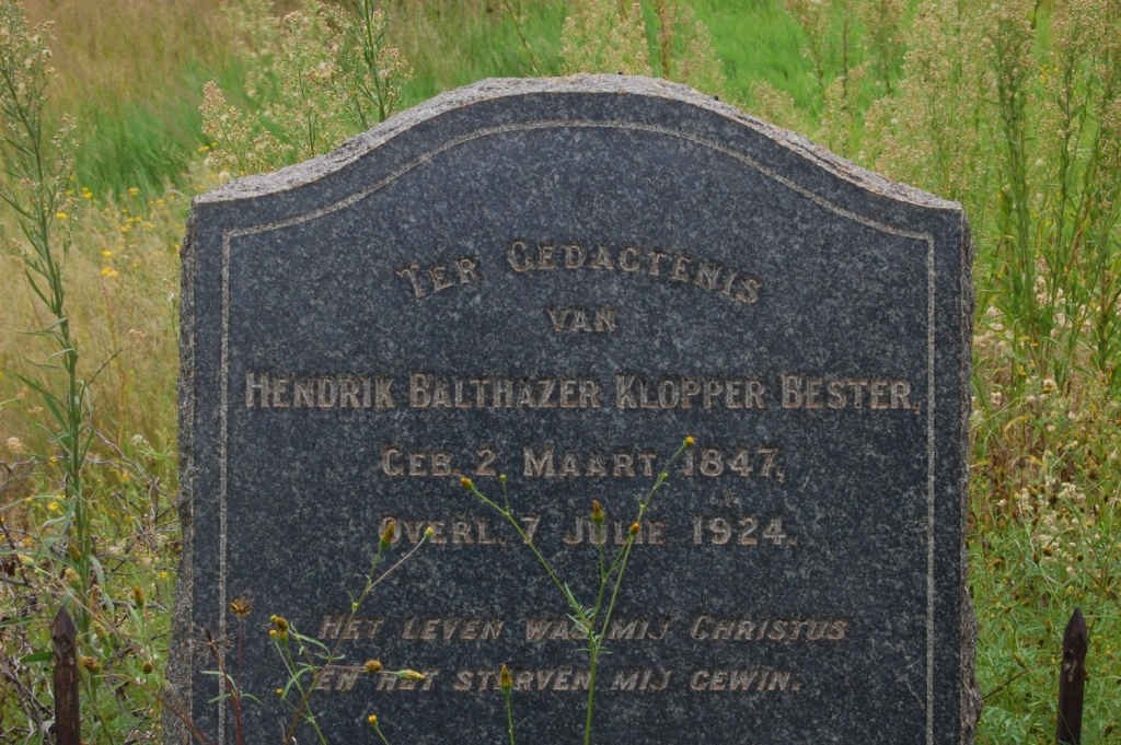 BESTER Hendrik Balthazer Klopper 1847-1924