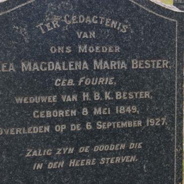 BESTER Lea Magdalena Maria nee FOURIE 1849-1927