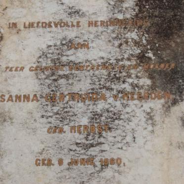 HEERDEN Susanna Gertruida, v. nee HERBST 1860-1933