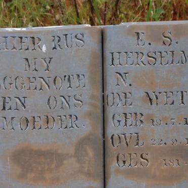 HERSELMAN E.S. nee DE WET 1886-1942