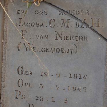 NIEKERK Jacoba C.M.M.H., van 1918-1945