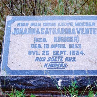 VENTER Johanna Catharina nee KRUGER 1852-1934