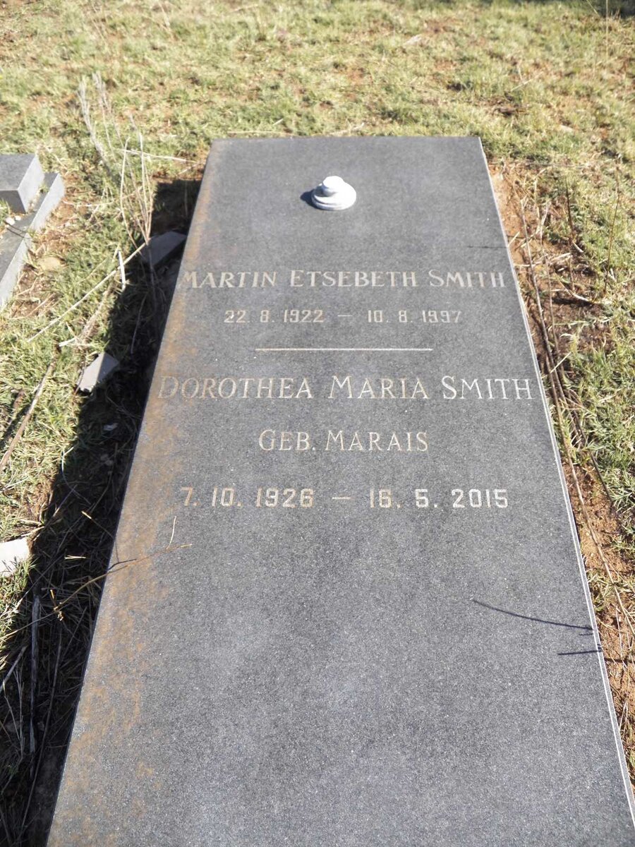 SMITH Martin Etsebeth 1922-1997 & Dorothea Maria MARAIS 1926-2015 