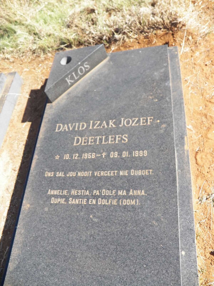 DEETLEFS David Izak Jozef 1956-1999