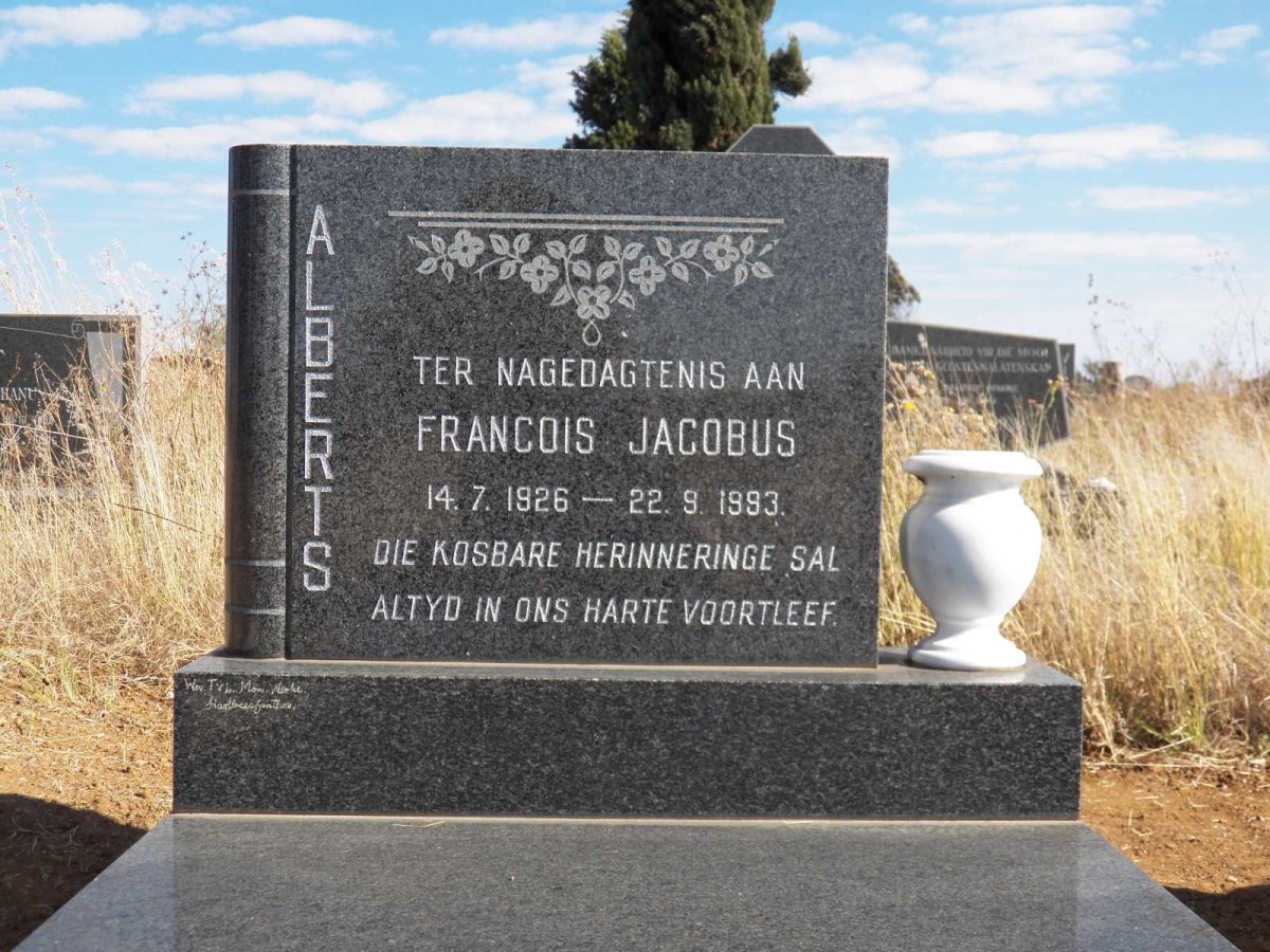 ALBERTS Francois Jacobus 1926-1993