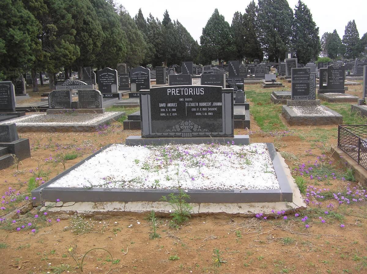 PRETORIUS David Andries 1916-1974 &amp; Elizabeth Huibrecht Johanna VISSER 1919-1965