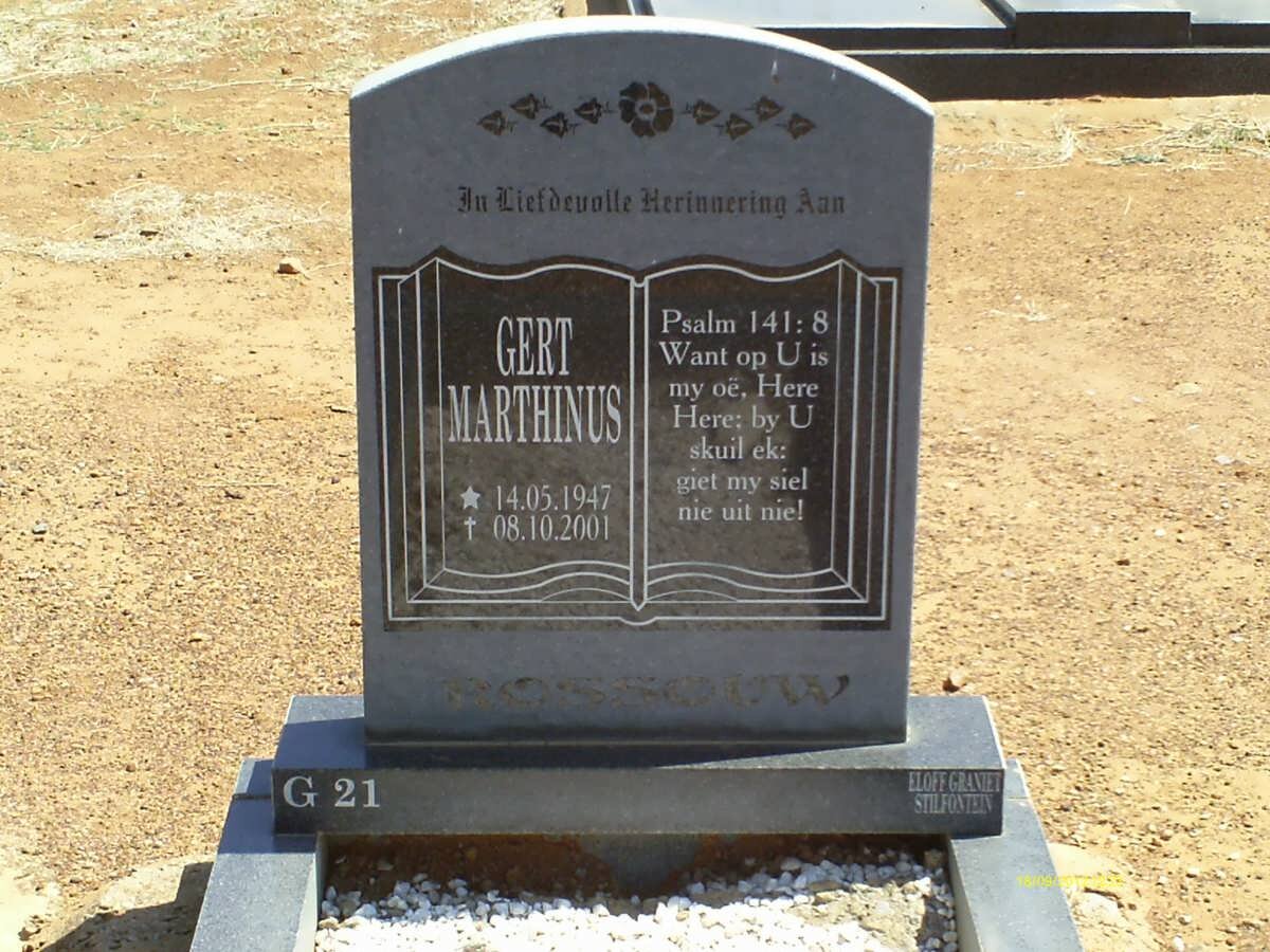 ROSSOUW Gert Marthinus 1947-2001