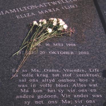 ATTWELL Eliza Maria, HAMILTON nee BURGER 1908-2002