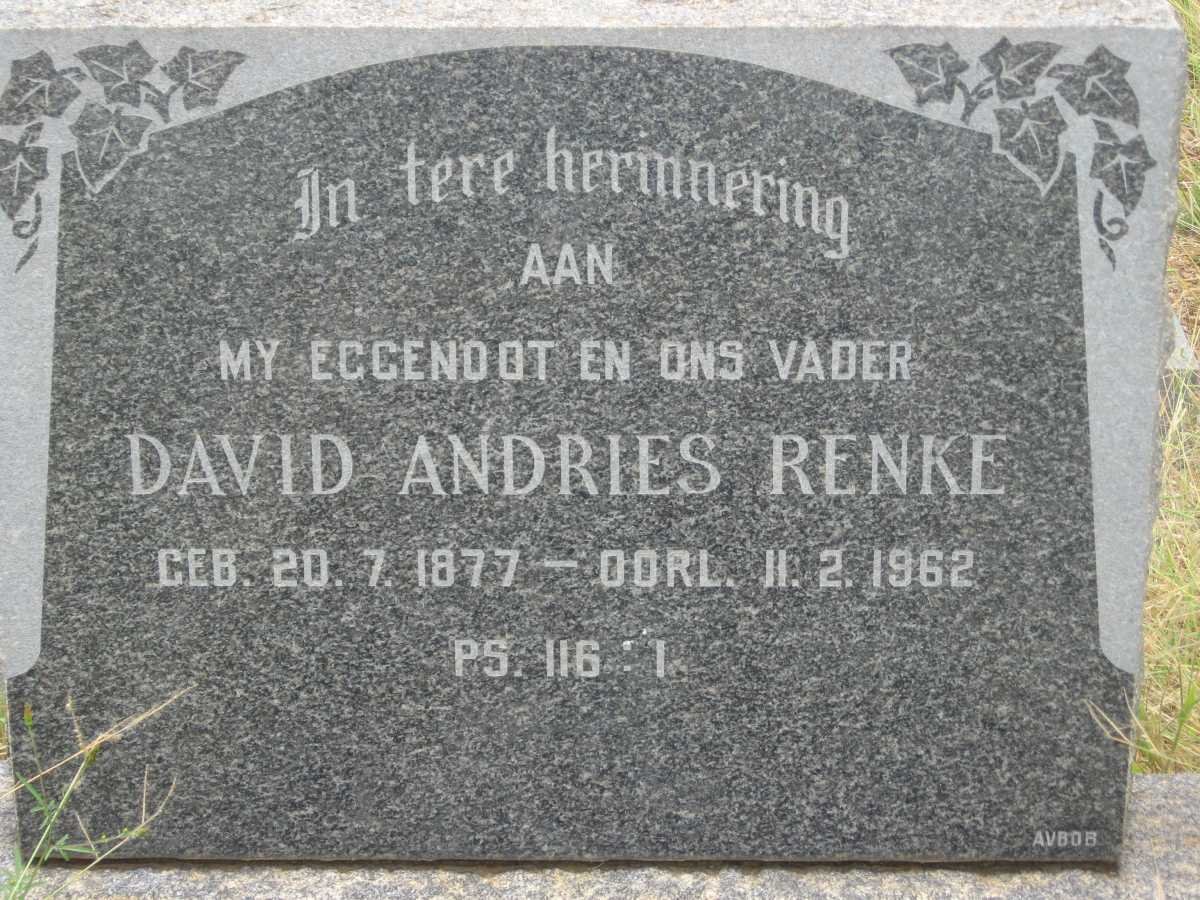 RENKE David Andries 1877-1962