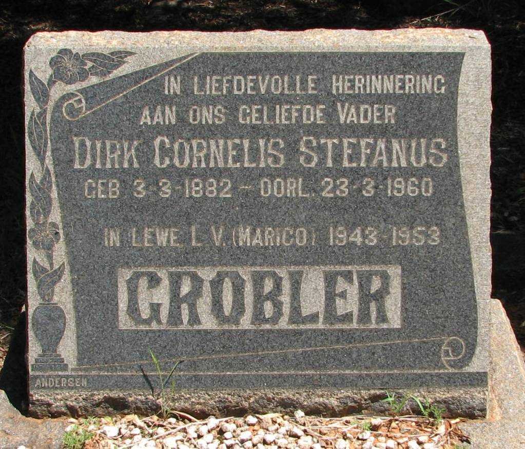 GROBLER Dirk Cornelis Stefanus 1882-1960