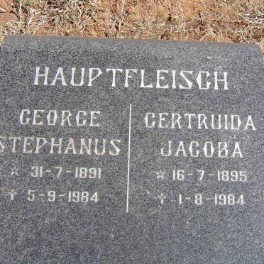 HAUPTFLEISCH George Stephanus 1891-1984 &amp; Gertruida Jacoba 1895-1984