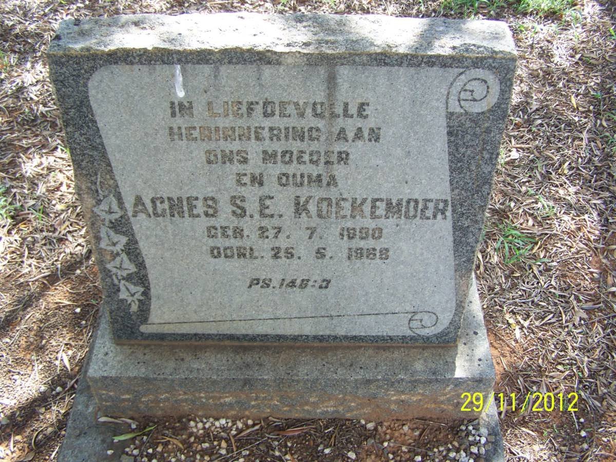 KOEKEMOER Agnes S.E. 1890-1968