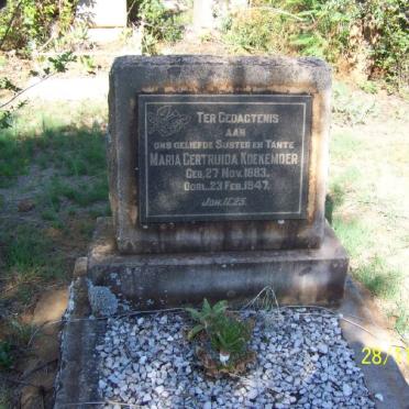 KOEKEMOER Maria Gertruida 1883-1947 