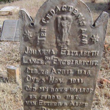 LANGE Johanna Elizabeth nee ENGELBRECHT 1846-1941