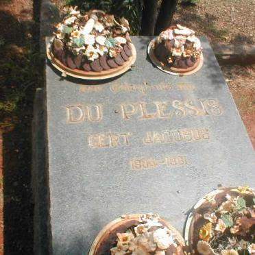 PLESSIS Gert Jacobus, du 1904-1961