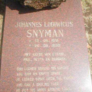 SNYMAN Johannes Lodiwicus 1918-199?