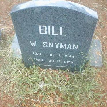 SNYMAN Bill W. 1944-1995