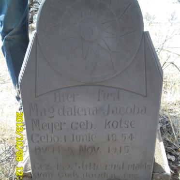 MEYER Magdalena Jacoba nee KOTSE 1854-1915