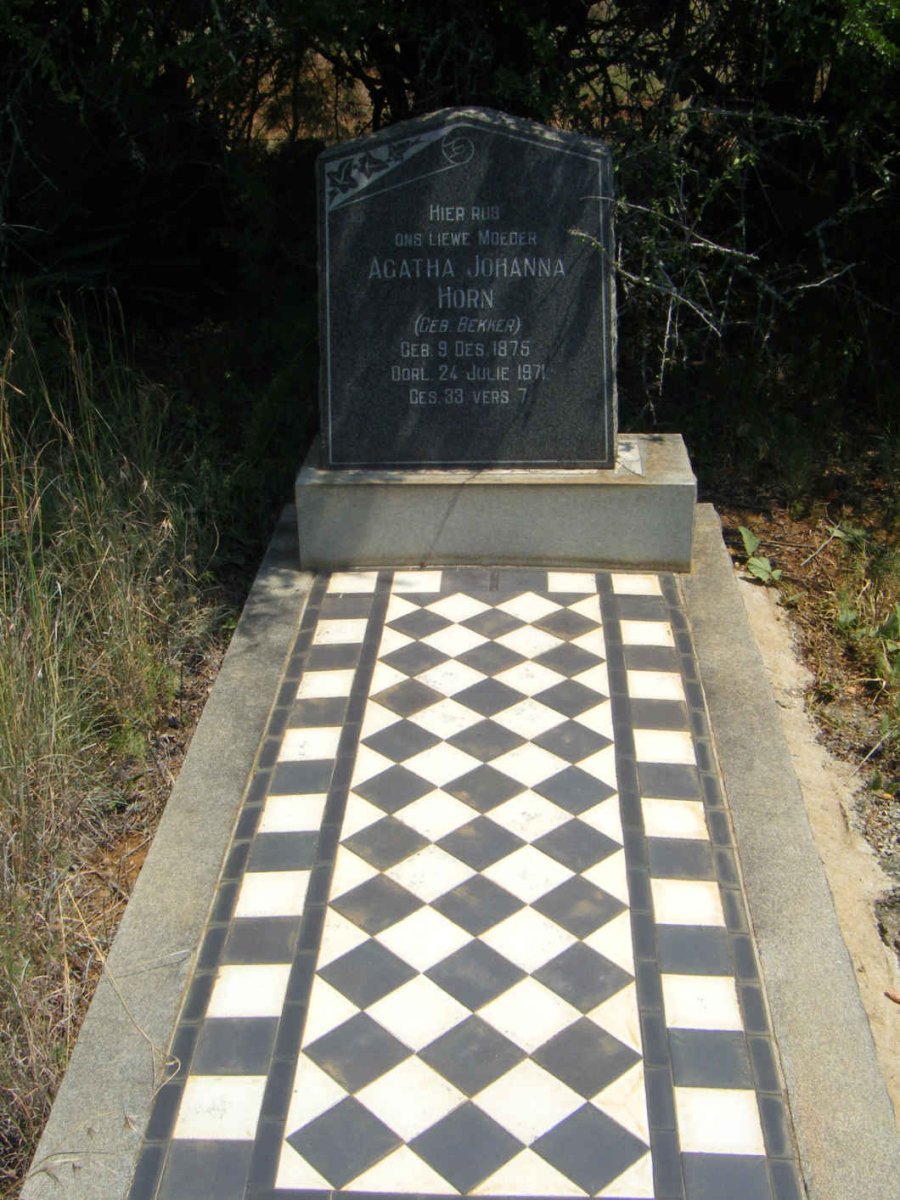 HORN Agatha Johanna nee BEKKER 1875-1971