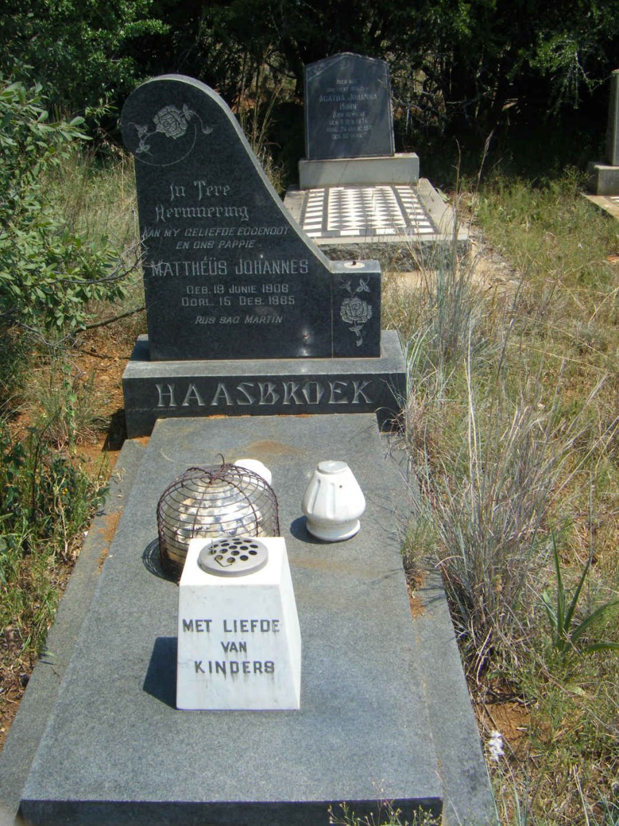 HAASBROEK Mattheus Johannes 1908-1985