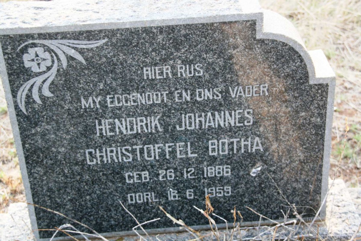 BOTHA Hendrik Johannes Christoffel 1886-1959