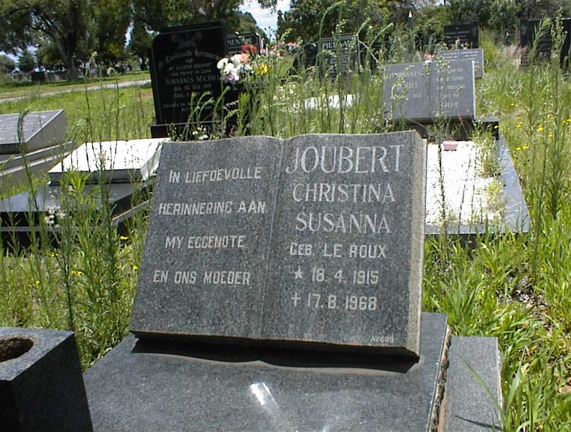 JOUBERT Christina Susanna nee LE ROUX 1915-1968