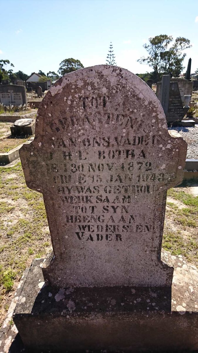 BOTHA J.H.L. 1872-1943