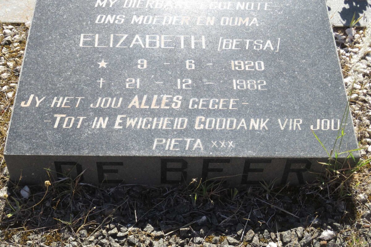 BEER Elizabeth, de 1920-1982