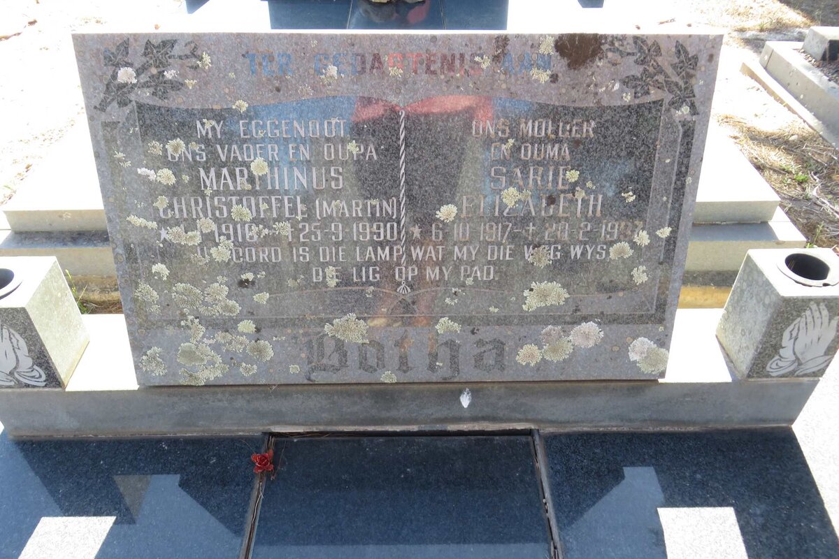 BOTHA Marthinus Christoffel 1910-1990 &amp; Sarie Elizabeth 1917-1997