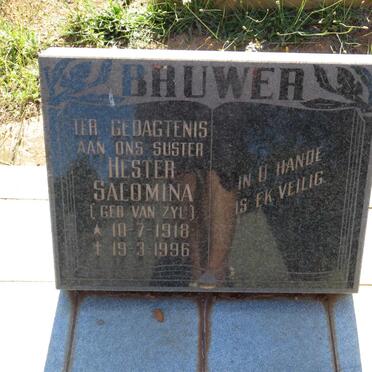 BRUWER Hester Salomina nee VAN ZYL 1918-1996