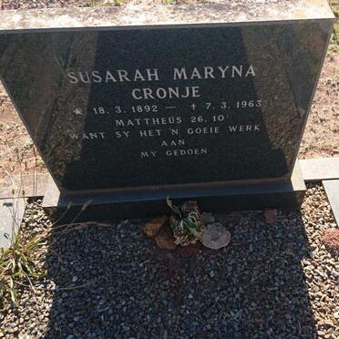 CRONJE Susarah Maryna 1892-1963