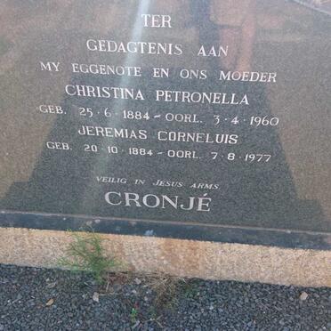 CRONJE Jeremias Corneluis 1884-1977 &amp; Christina Petronella 1884-1960