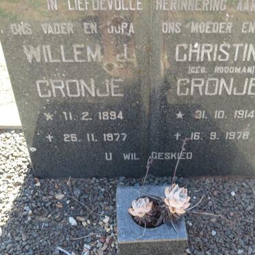 CRONJE Willem J. 1894-1977 &amp; Christina ROODMAN 1914-1978