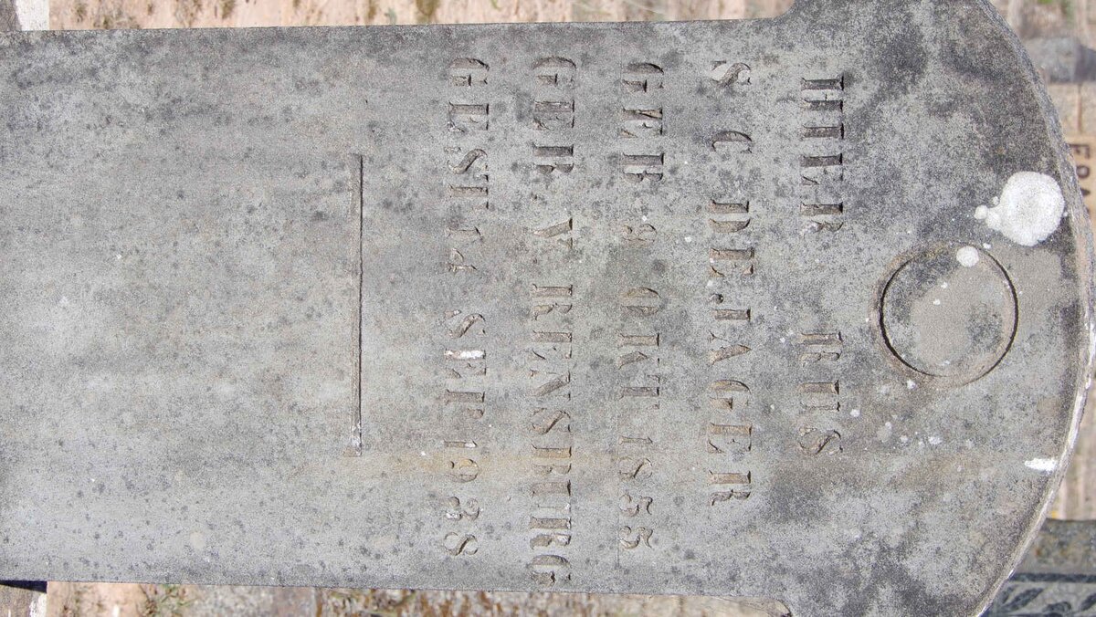 JAGER S.C., de nee V. RENSBURG 1855-1938