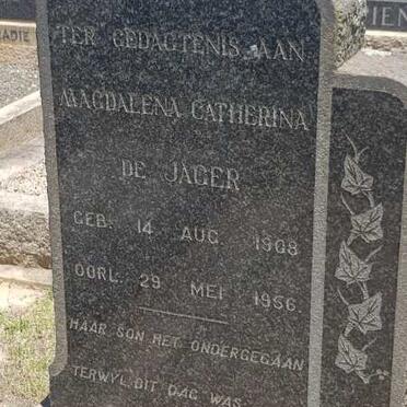 JAGER Magdalena Catherina, de 1908-1956