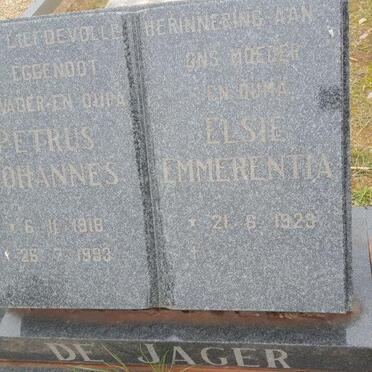 JAGER Petrus Johannes, de 1918-1993 &amp; Elsie Emmerentia 1929-