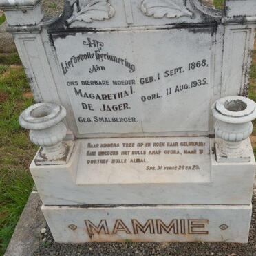 JAGER Magaretha I., de nee SMALBERGER 1868-1935