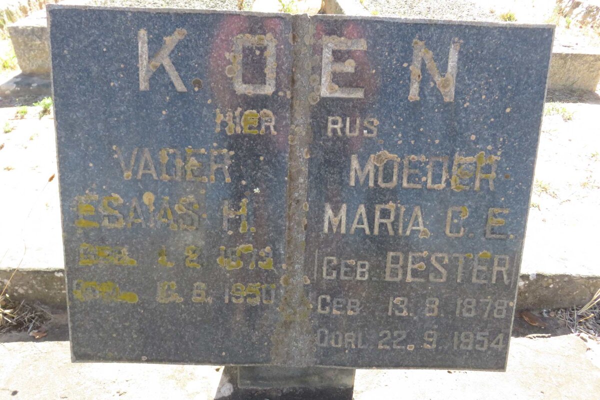 KOEN Esaias H. 1873-1950 &amp; Maria C.E. BESTER 1878-1954