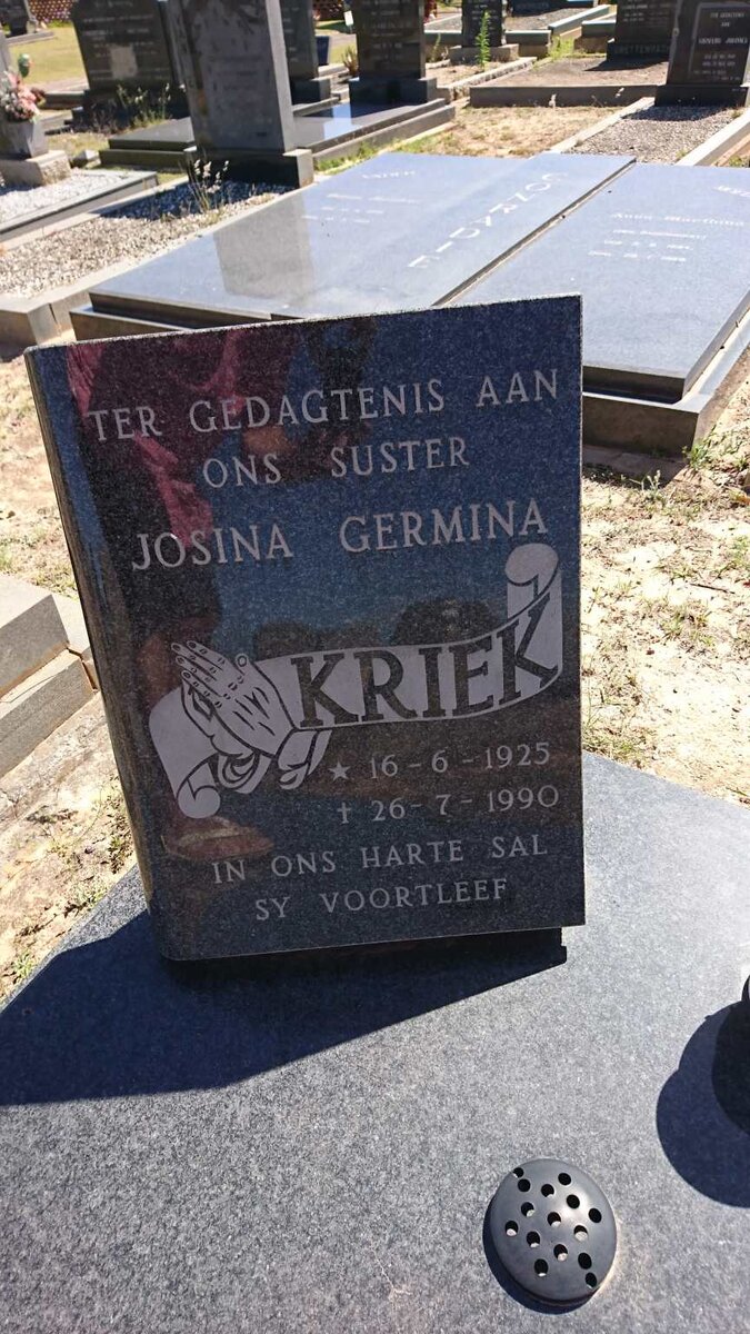 KRIEK Josina Germina 1925-1990