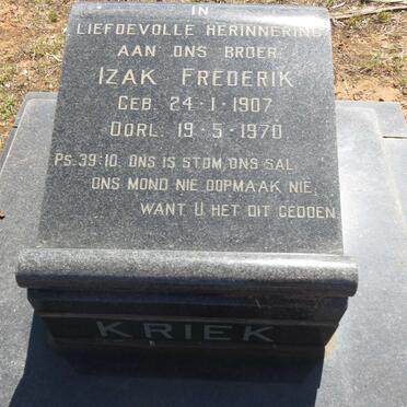 KRIEK Izak Frederik 1907-1970