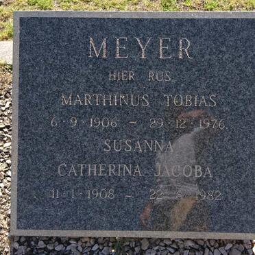 MEYER Marthinus Tobias 1906-1976 &amp; Susanna Catherina Jacoba 1908-1982