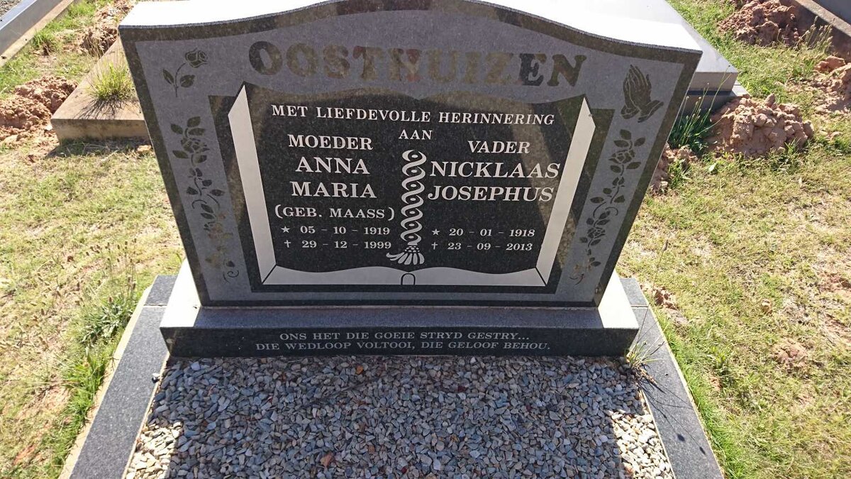 OOSTHUIZEN Nicklaas Josephus 1918-2013 &amp; Anna Maria MAASS 1919-1999