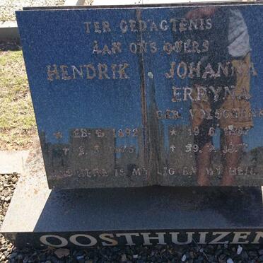 OOSTHUIZEN Hendrik 1892-1975 &amp; Johanna Erryna VOLSCHENK 1887-1977