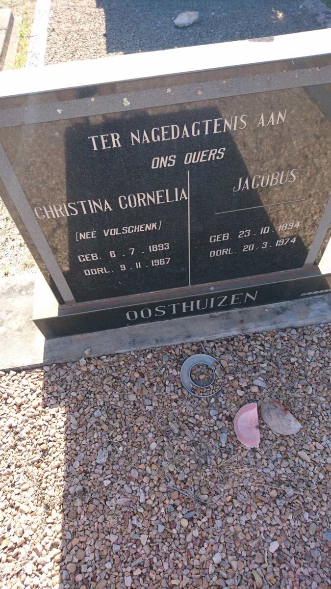 OOSTHUIZEN Jacobus 1894-1974 &amp; Christina Cornelia VOLSCHENK 1893-1967