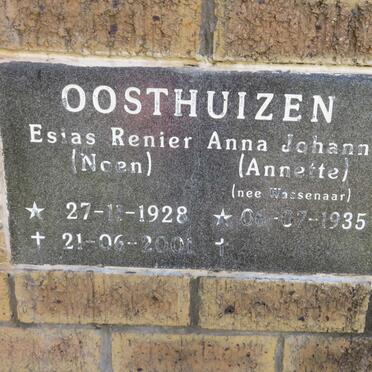 OOSTHUIZEN Esias Renier 1928-2001 &amp; Anna Johanna WASSENAAR 1935-