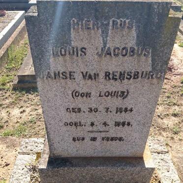 RENSBURG Louis Jacobus, Janse van 1884-1958