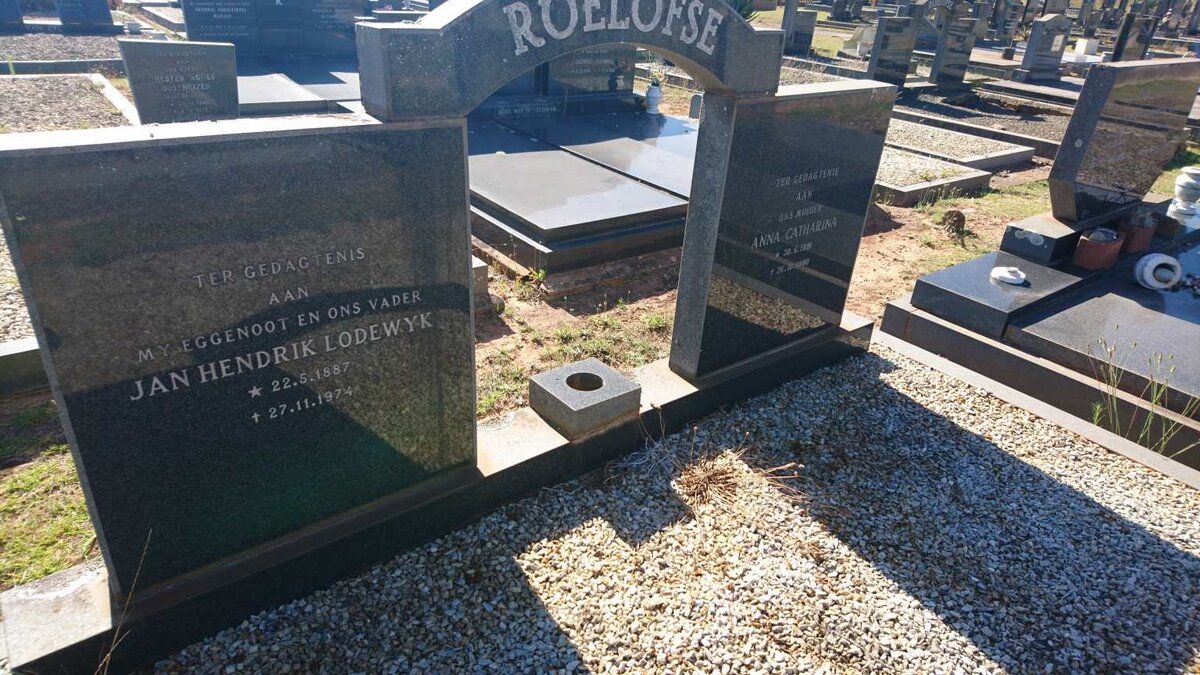 ROELOFSE Jan Hendrik Lodewyk 1887-1974 &amp; Anna Catharina 1891-1990