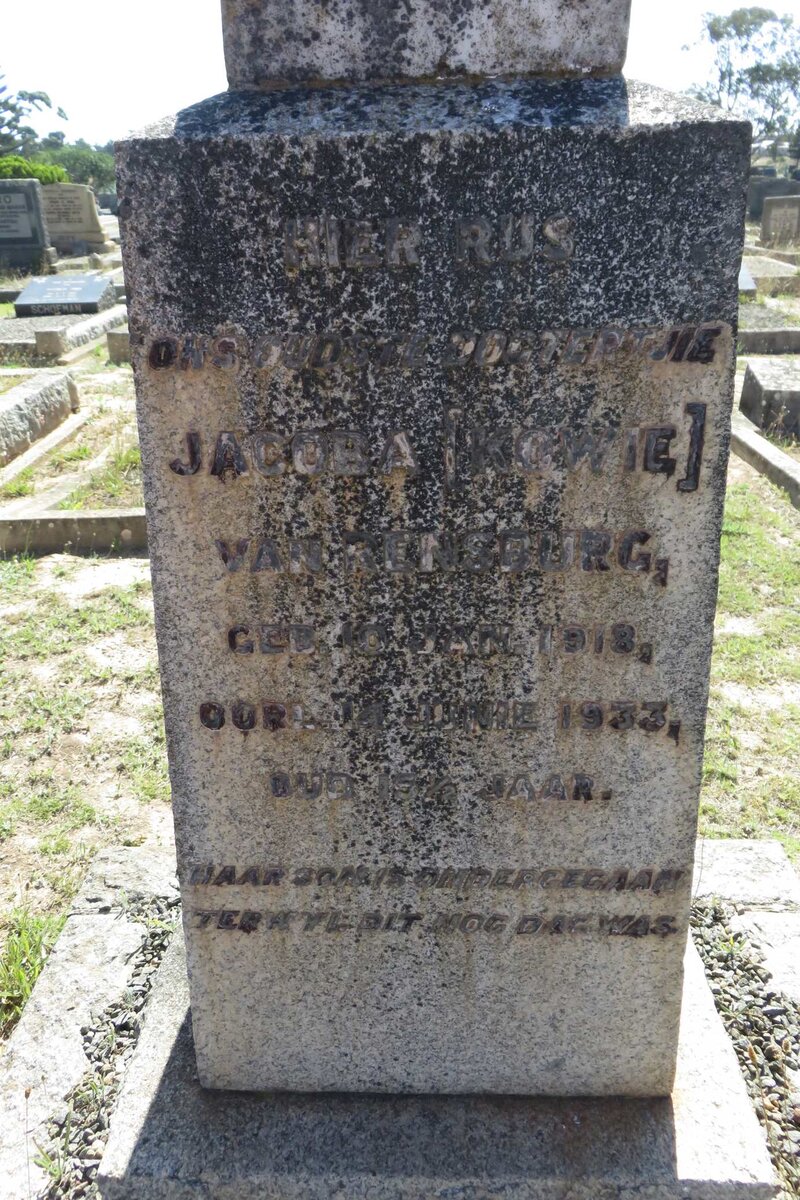 RENSBURG Jacoba, van 1918-1933