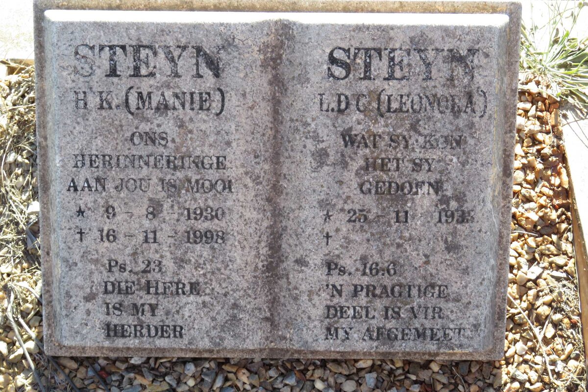 STEYN H.K. 1930-1998 &amp; L.D.C. 1938-