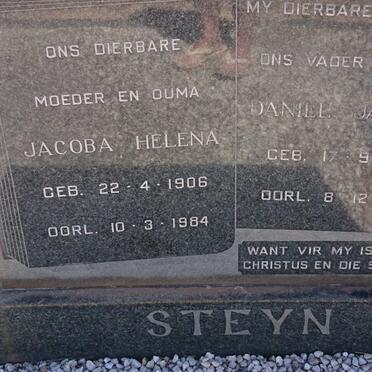 STEYN Daniel Jacobus 1903-1968 &amp; Jacoba Helena 1906-1984
